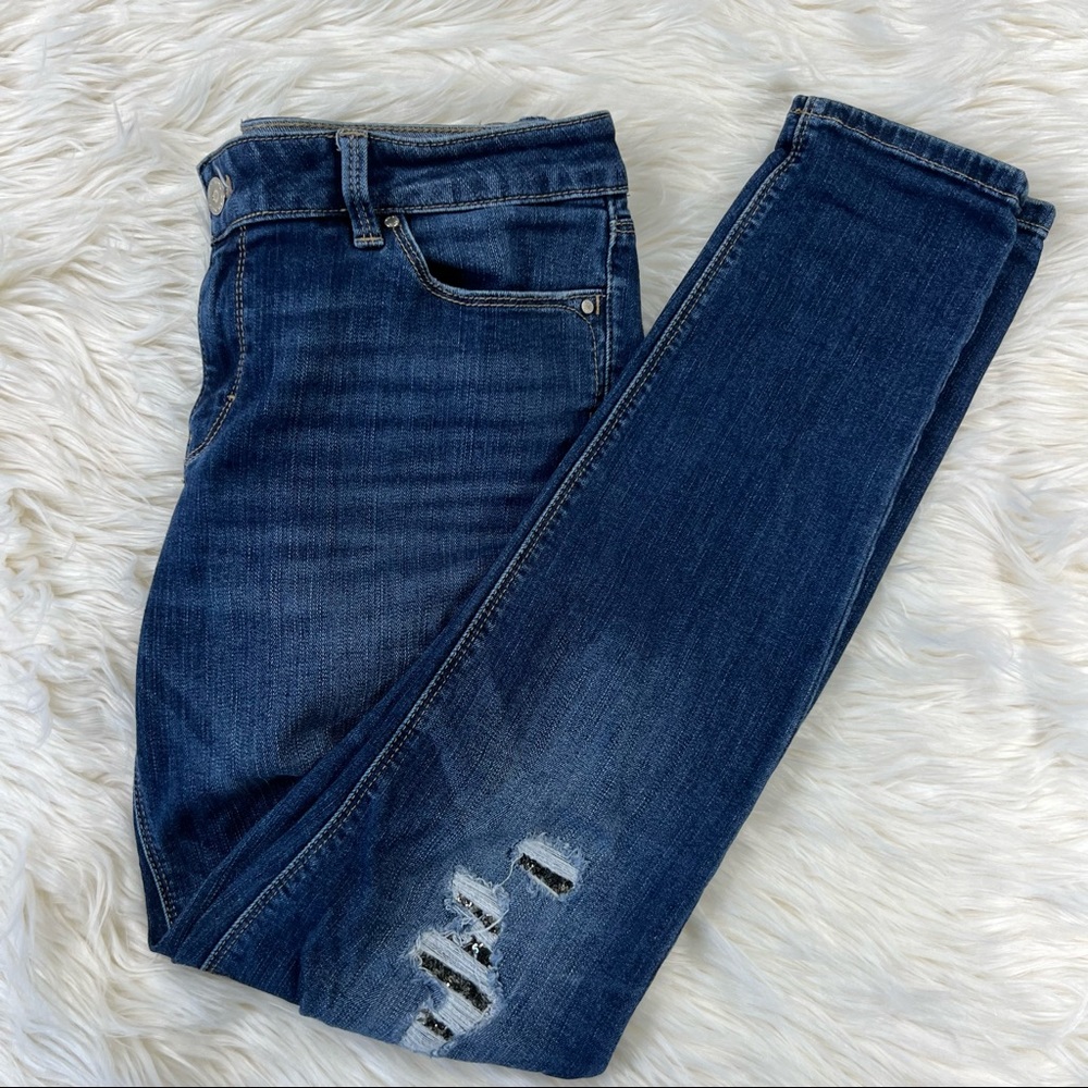 White House Black Market Dark Blue Skinny Jeans